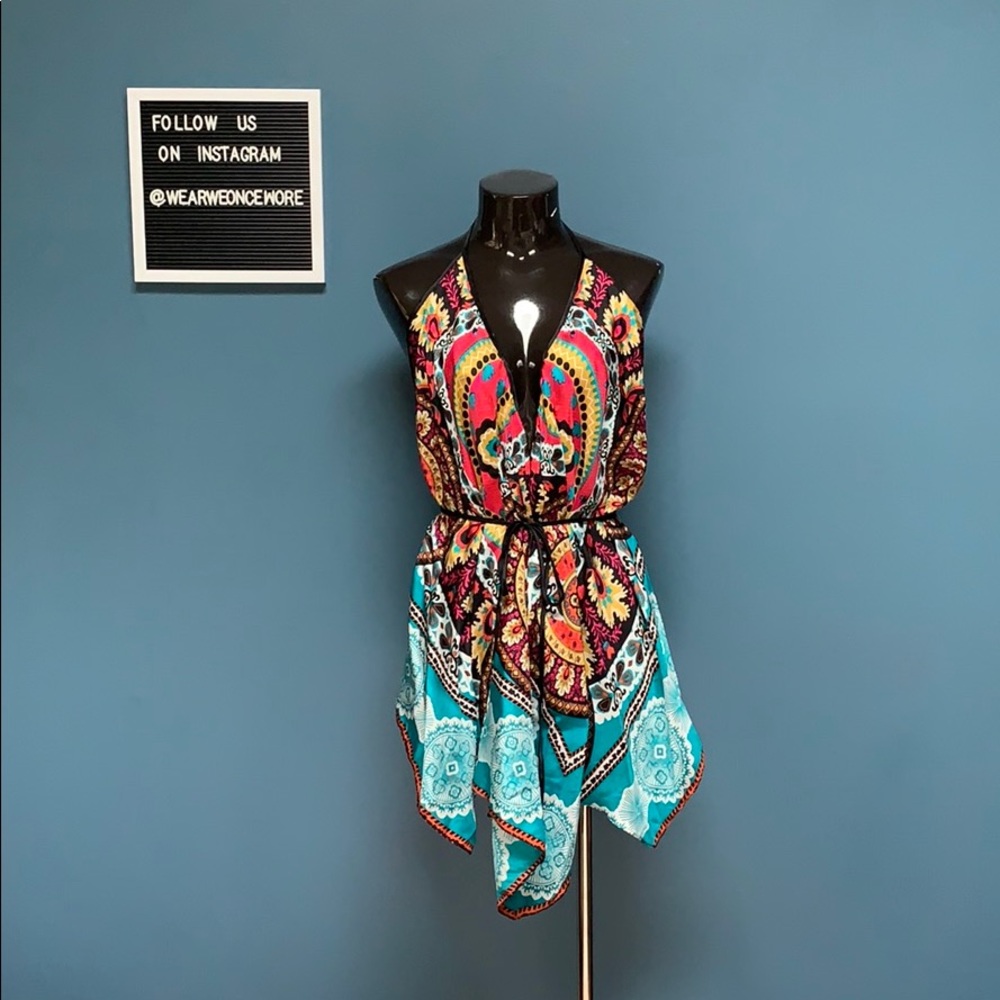 Silk Printed Scarf Top